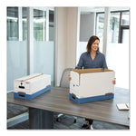 LIBERTY Heavy-Duty Strength Storage Boxes, Letter Files, 12.25" x 24.13" x 10.75", White/Blue, 4/Carton