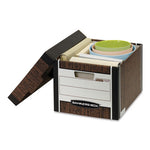 R-KIVE Heavy-Duty Storage Boxes, Letter/Legal Files, 12.75" x 16.5" x 10.38", Woodgrain, 12/Carton