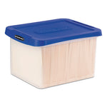 Heavy Duty Plastic File Storage, Letter/Legal Files, 14" x 17.38" x 10.5", Clear/Blue, 2/Pack