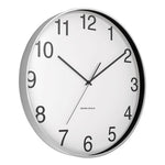 Essentials Classic Round Wall Clock, 12" Overall Diameter, Silver Case, 1 AA (sold separately)