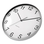 Essentials Classic Round Wall Clock, 12" Overall Diameter, Silver Case, 1 AA (sold separately)