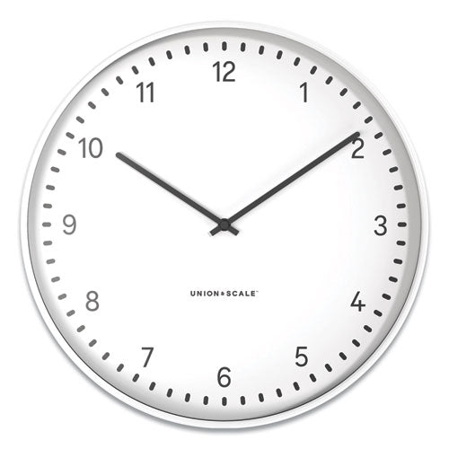 Essentials Contemporary Round Wall Clock, 15" Overall Diameter, White Case, 1 AA (sold separately)