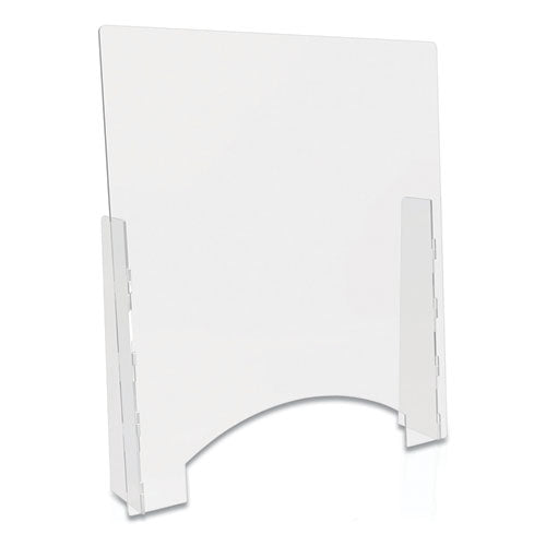 Counter Top Barrier with Pass Thru, 31.75" x 6" x 36", Polycarbonate, Clear, 2/Carton