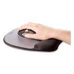 Memory Foam Mouse Pad with Wrist Rest, 7.93 x 9.25, Black/Silver