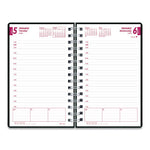 DuraFlex Daily Planner, 8 x 5, Black Cover, 12-Month (Jan to Dec): 2024