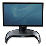 Smart Suites Corner Monitor Riser, For 21" Monitors, 18.5" x 12.5" x 3.88" to 5.13", Black/Clear Frost, Supports 40 lbs