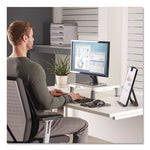 Standard Monitor Riser, For 21" Monitors, 13.38" x 13.63" x 2" to 4", Platinum/Graphite, Supports 60 lbs