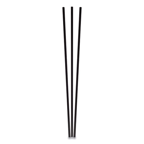 Unwrapped Round Stirrers, 7.75", Polypropylene, Black, 500/Pack