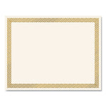 Foil Border Certificates, 8.5 x 11, Ivory/Gold with Gold Braided Border, 15/Pack
