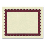 Metallic Border Certificates, 11 x 8.5, Ivory/Red with Red Border, 100/Pack