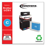 Remanufactured Cyan Ink, Replacement for LC51C, 400 Page-Yield, Ships in 1-3 Business Days