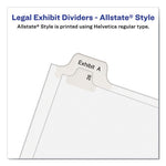 Preprinted Legal Exhibit Side Tab Index Dividers, Allstate Style, 10-Tab, 4, 11 x 8.5, White, 25/Pack