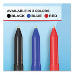 Write Bros. Ballpoint Pen, Stick, Medium 1 mm, Black Ink, Black Barrel, Dozen