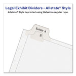 Preprinted Legal Exhibit Side Tab Index Dividers, Allstate Style, 10-Tab, 13, 11 x 8.5, White, 25/Pack