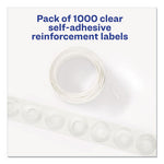 Dispenser Pack Hole Reinforcements, 0.25" Dia, Clear, 1,000/Pack, (5722)