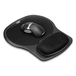 Easy Glide Gel Mouse Pad with Wrist Rest, 10 x 12, Black