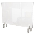 Clear Partition Extender with Attached Clamp, 36 x 3.88 x 24, Thermoplastic Sheeting