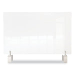 Clear Partition Extender with Attached Clamp, 42 x 3.88 x 18, Thermoplastic Sheeting