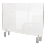 Clear Partition Extender with Attached Clamp, 29 x 3.88 x 24, Thermoplastic Sheeting