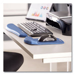 PlushTouch Mouse Pad with Wrist Rest, 7.25 x 9.37, Blue