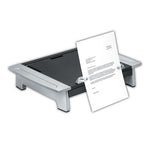 Office Suites Monitor Riser Plus, 19.88" x 14.06" x 4" to 6.5", Black/Silver, Supports 80 lbs