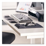 Ergonomic Memory Foam Wrist Rest with Attached Mouse Pad, 8.25 x 9.87, Black