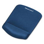 PlushTouch Mouse Pad with Wrist Rest, 7.25 x 9.37, Blue