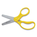For Kids Scissors, Blunt Tip, 5" Long, 1.75" Cut Length, Assorted Bent Handles, 6/Pack