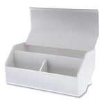 Konnect Desktop Organizer Wide Storage Bin, 7.5" x 3.5" x 3.5", White