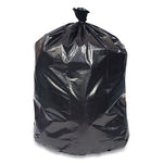 Reprocessed Resin Can Liners, 33 gal, 1.5 mil, 33" x 39", Black, 25 Bags/Roll, 4 Rolls/Carton