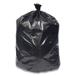 Reprocessed Resin Can Liners, 56 gal, 1.5 mil, 43" x 46", Black, 25 Bags/Roll, 4 Rolls/Carton