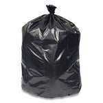 High-Density Can Liners, 60 gal, 22 mic, 38" x 60", Black, 25 Bags/Roll, 6 Rolls/Carton