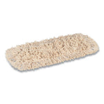 Cut-End Dust Mop Head, Cotton, 18 x 5, White