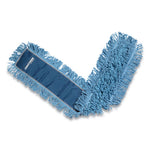 Looped-End Dust Mop Head, Cotton, 48 x 5, Blue