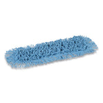 Looped-End Dust Mop Head, Cotton, 24 x 5, Blue