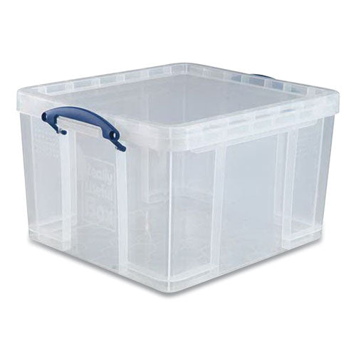 Snap-Lid Storage Bin, 11.09 gal, 17.31" x 20.5" x 12.25", Clear/Blue