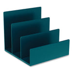 Plastic Incline Mail Sorter, 3 Sections, Letter Size Files, 6.3 x 6.3 x 5.5, Teal