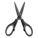 Non-Stick Titanium-Coated Scissors, 5" Long, 2.36" Cut Length, Gun-Metal Gray Blades, Black/Gray Straight Handle