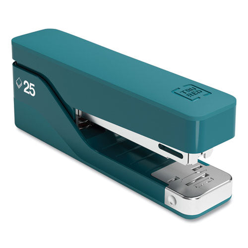 Desktop Aluminum Stapler, 25-Sheet Capacity, Teal