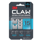 Claw Drywall Picture Hanger, Stainless Steel, 15 lb Capacity, 5 Hooks and 5 Spot Markers