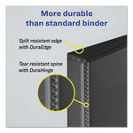 Durable View Binder with DuraHinge and Slant Rings, 3 Rings, 3" Capacity, 11 x 8.5, Black