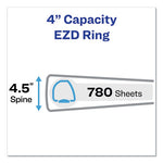 Durable View Binder with DuraHinge and EZD Rings, 3 Rings, 4" Capacity, 11 x 8.5, White, (9801)