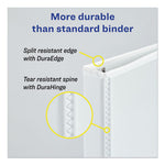 Durable View Binder with DuraHinge and EZD Rings, 3 Rings, 4" Capacity, 11 x 8.5, White, (9801)