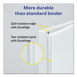 Durable View Binder with DuraHinge and Slant Rings, 3 Rings, 0.5" Capacity, 11 x 8.5, White