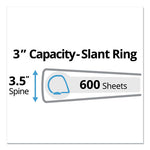 Durable View Binder with DuraHinge and Slant Rings, 3 Rings, 3" Capacity, 11 x 8.5, White, 4/Pack