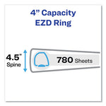 Durable View Binder with DuraHinge and EZD Rings, 3 Rings, 4" Capacity, 11 x 8.5, Black, (9800)