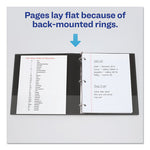 Mini Size Durable Non-View Binder with Round Rings, 3 Rings, 2" Capacity, 8.5 x 5.5, Black