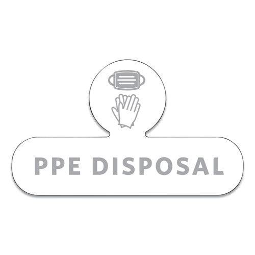 Medical Decal, PPE DISPOSAL, 9.5 x 5.6, White