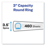 Economy Non-View Binder with Round Rings, 3 Rings, 3" Capacity, 11 x 8.5, Blue, (4600)