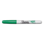 Metallic Fine Point Permanent Markers, Fine Bullet Tip, Green, Dozen